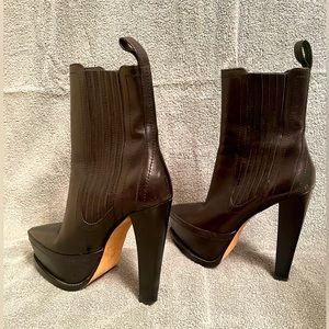 Alexander Wang black leather platform boots EUC